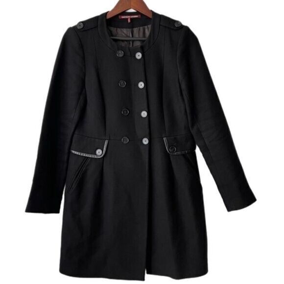 Comptoir Des Cotonniers Polanoco Military Wool Blend Black Jacket - Picture 1 of 6